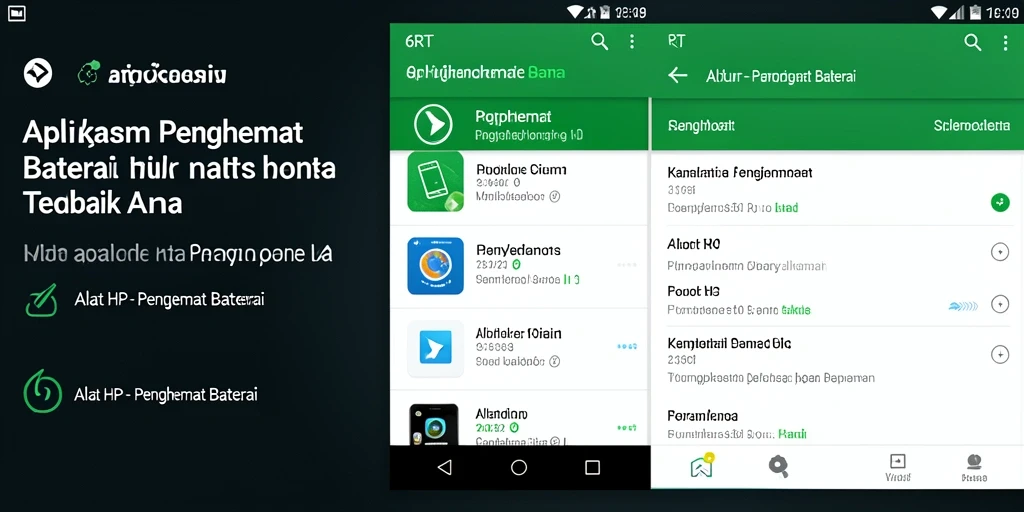 Tampilan utama aplikasi 6RT dengan fitur penghemat baterai yang intuitif.