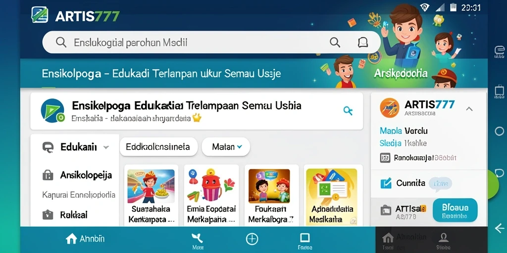 Tampilan antarmuka ARTIS777 yang menarik dan mudah digunakan.