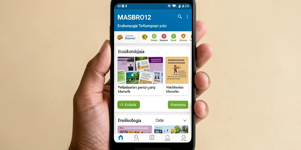 Tampilan antarmuka pengguna aplikasi Ensiklopedia yang intuitif.