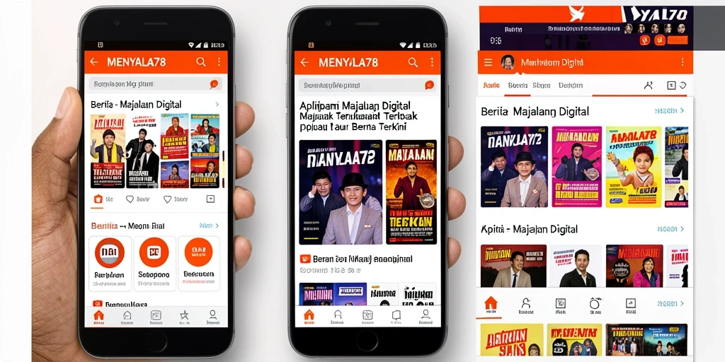 Tampilan antarmuka aplikasi Majalah Digital MENYALA78 yang menarik.