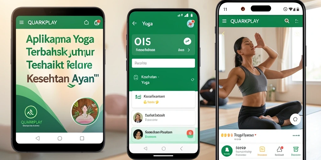 Antarmuka aplikasi QUARKPLAY yang user-friendly untuk latihan yoga.