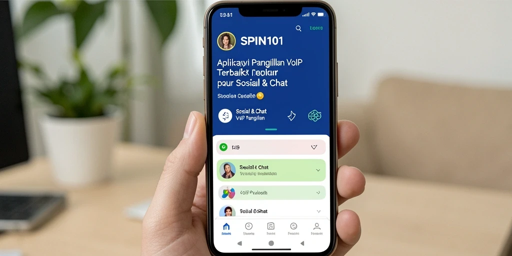 Antarmuka aplikasi SPIN101 menunjukkan fitur VoIP Panggilan yang intuitif.