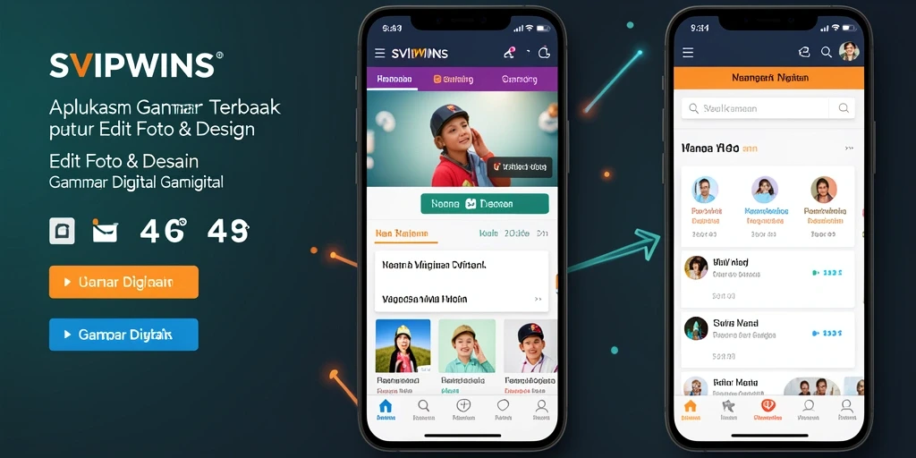 Antarmuka SVIPWINS yang user-friendly untuk edit foto dan desain.